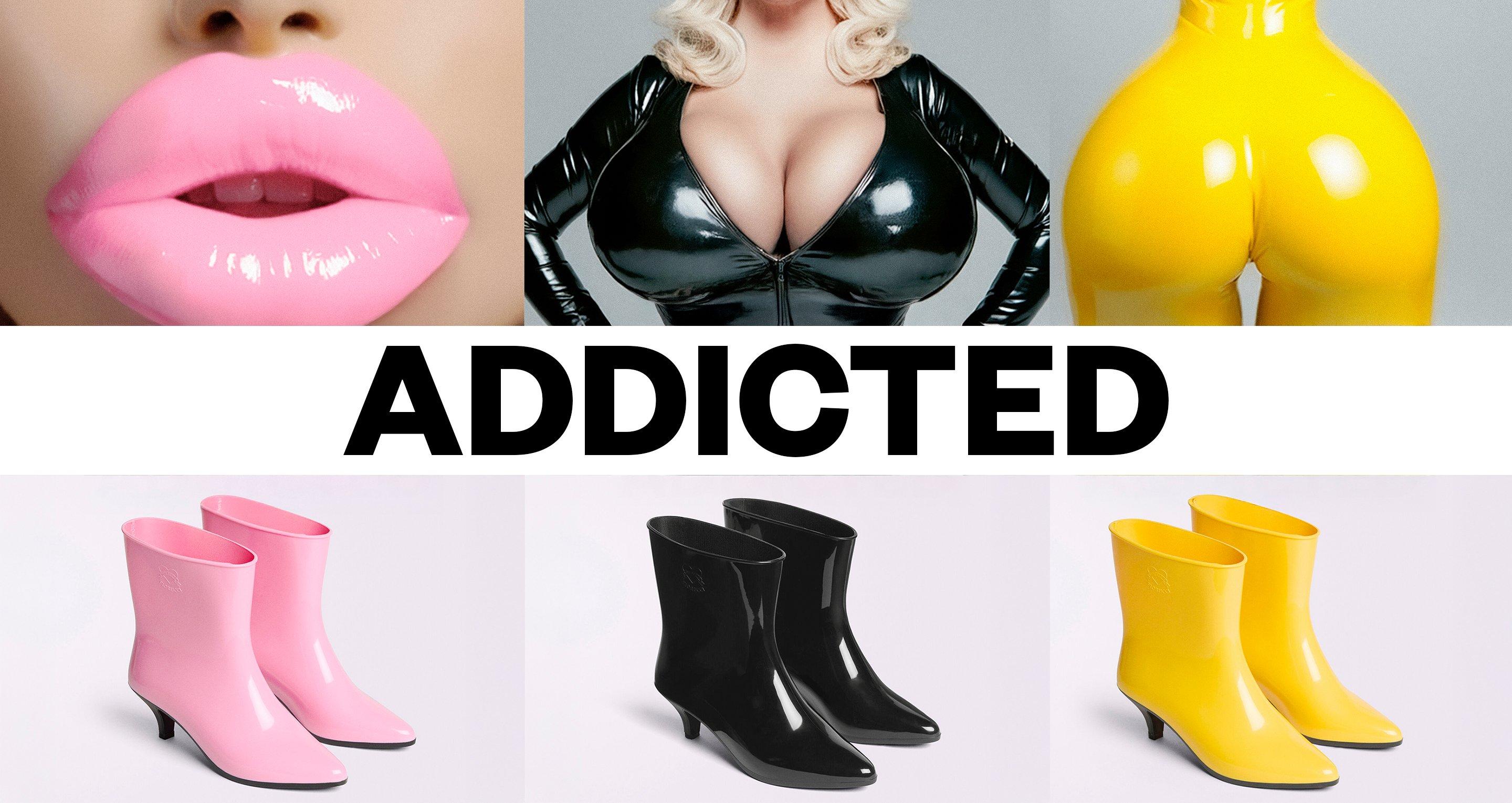 The picture portraits the Love Boots in Pink, Love Boots in Black, Love Boots in Yellow.